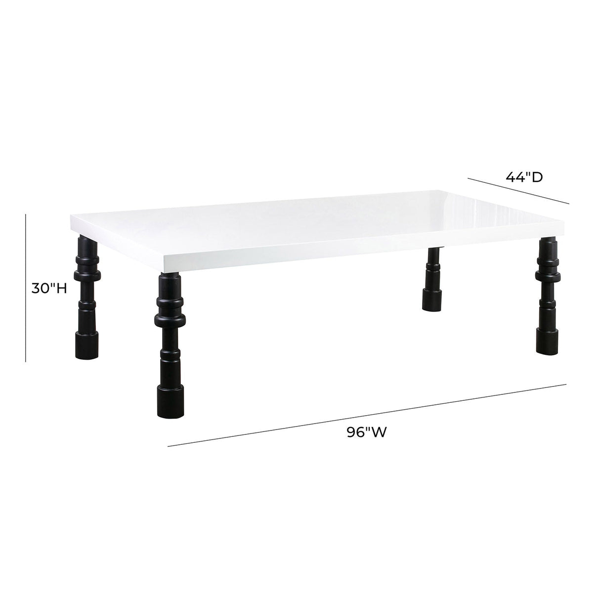 Tov Furniture Spindle Gloss Lacquer Dining Table