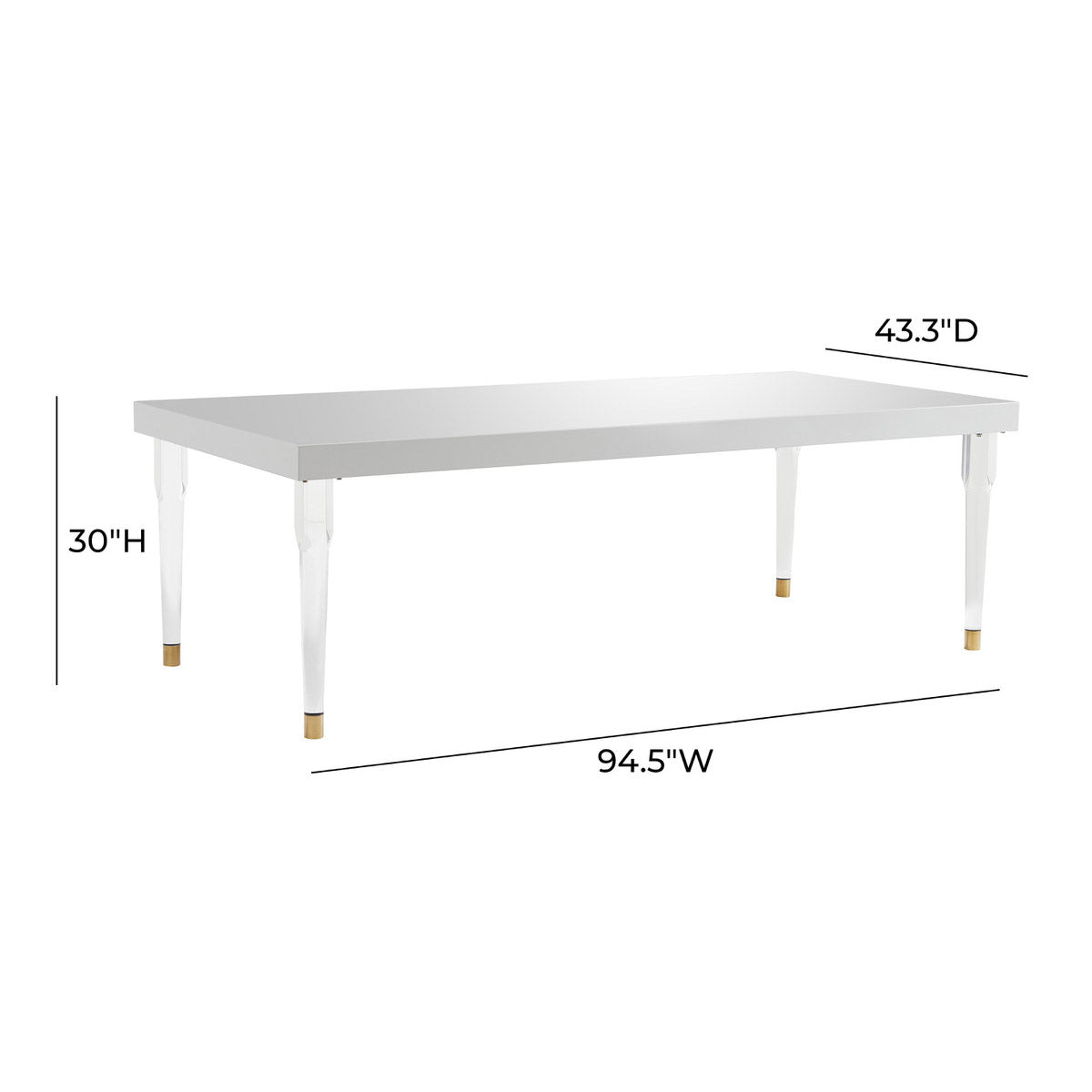 Tov Furniture Tabby Glossy Lacquer Dining Table