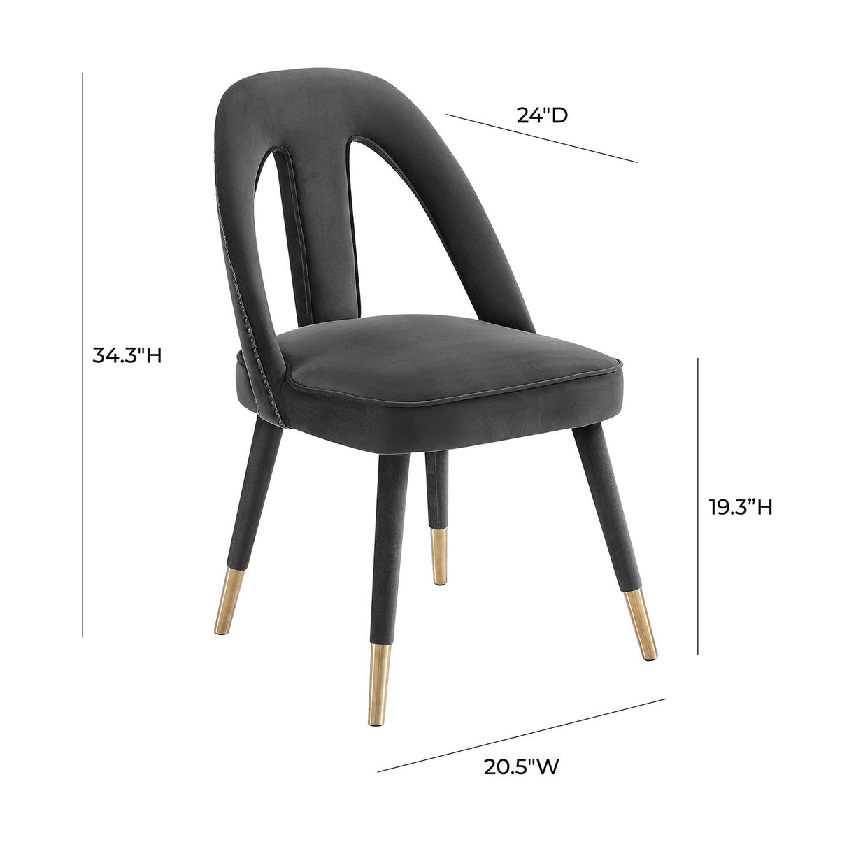 Tov Furniture Petra Velvet Side Chair