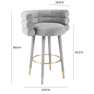 Tov Furniture Betty Velvet Bar Stool