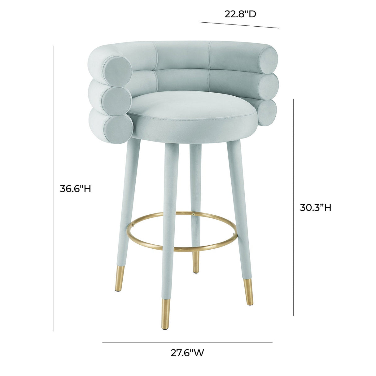 Betty Velvet Bar Stool | TOV | Home Elegance USA