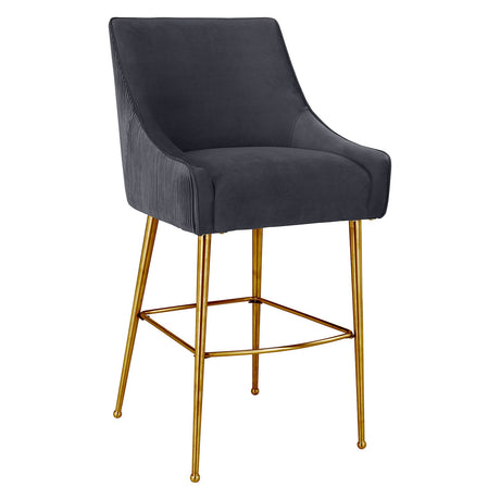 Tov Furniture Beatrix Pleated Velvet Bar Stool