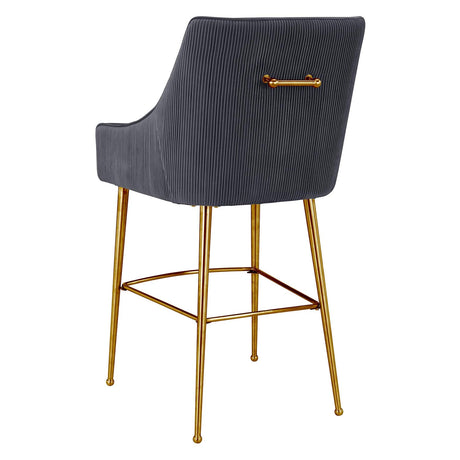 Tov Furniture Beatrix Pleated Velvet Bar Stool