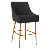 Beatrix Pleated Velvet Bar Stool | TOV | Home Elegance USA