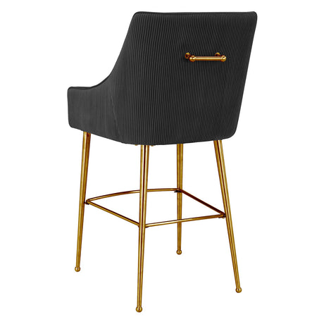 Tov Furniture Beatrix Pleated Velvet Bar Stool