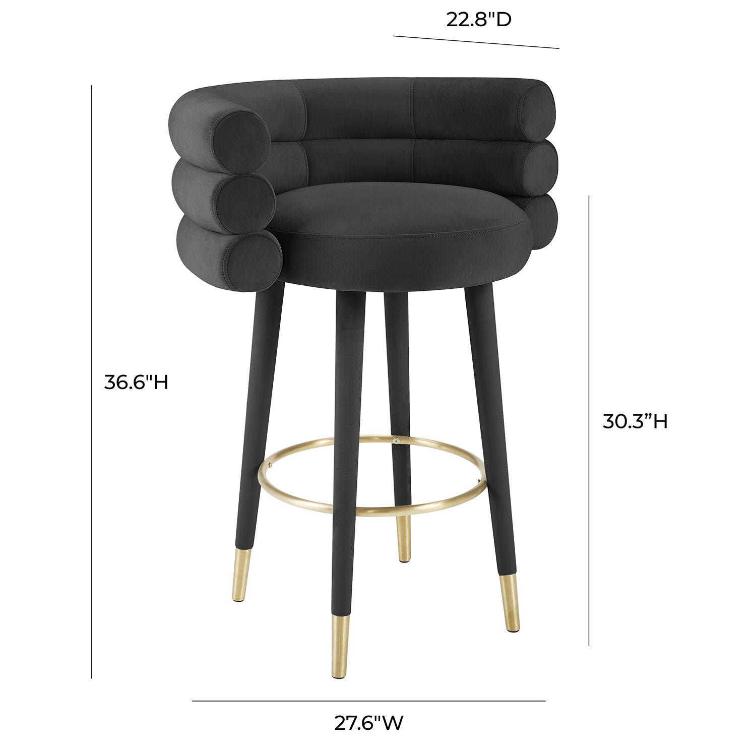 Tov Furniture Betty Velvet Bar Stool