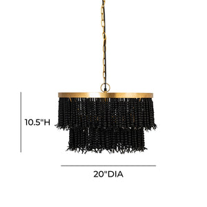 Tov Furniture Krish Black Beaded Pendant