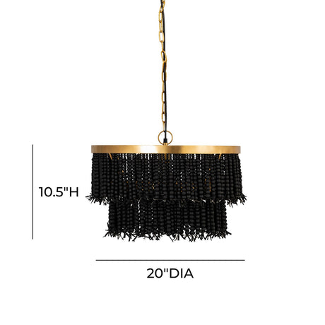 Tov Furniture Krish Black Beaded Pendant