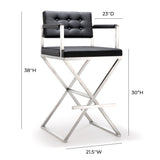 Director Stainless Steel Bar Stool | TOV | Home Elegance USA