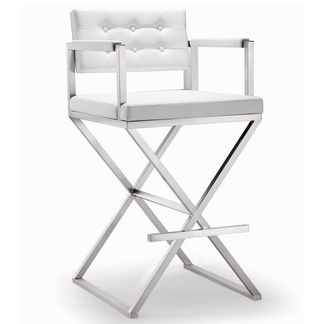 Director Stainless Steel Bar Stool | TOV | Home Elegance USA