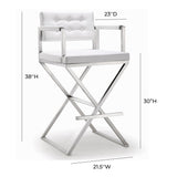 Director Stainless Steel Bar Stool | TOV | Home Elegance USA