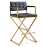 Director Gold Bar Stool | TOV | Home Elegance USA