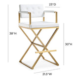 Director Gold Bar Stool | TOV | Home Elegance USA