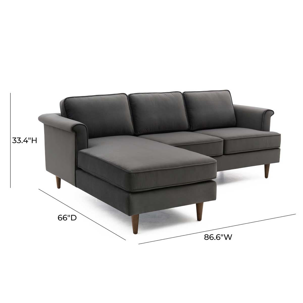 Tov Furniture Porter Velvet Left Arm Sectional Sofa