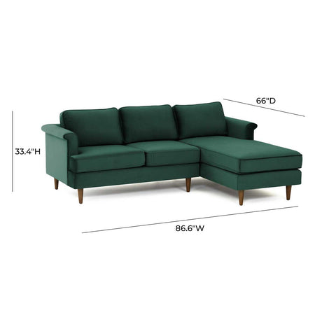 Tov Furniture Porter Velvet Right Arm Sectional Sofa