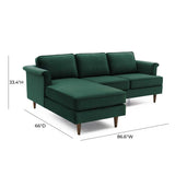 Tov Furniture Porter Velvet Left Arm Sectional Sofa