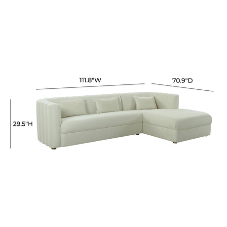 Tov Furniture Callie Velvet Right Arm Sectional Sofa