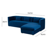 Callie Velvet Right Arm Sectional Sofa | TOV | Home Elegance USA