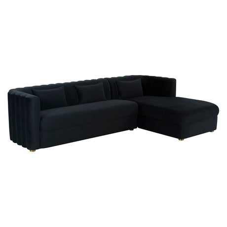 Tov Furniture Callie Velvet Right Arm Sectional Sofa