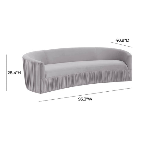 Tov Furniture Valerie Pleated Velvet Sofa