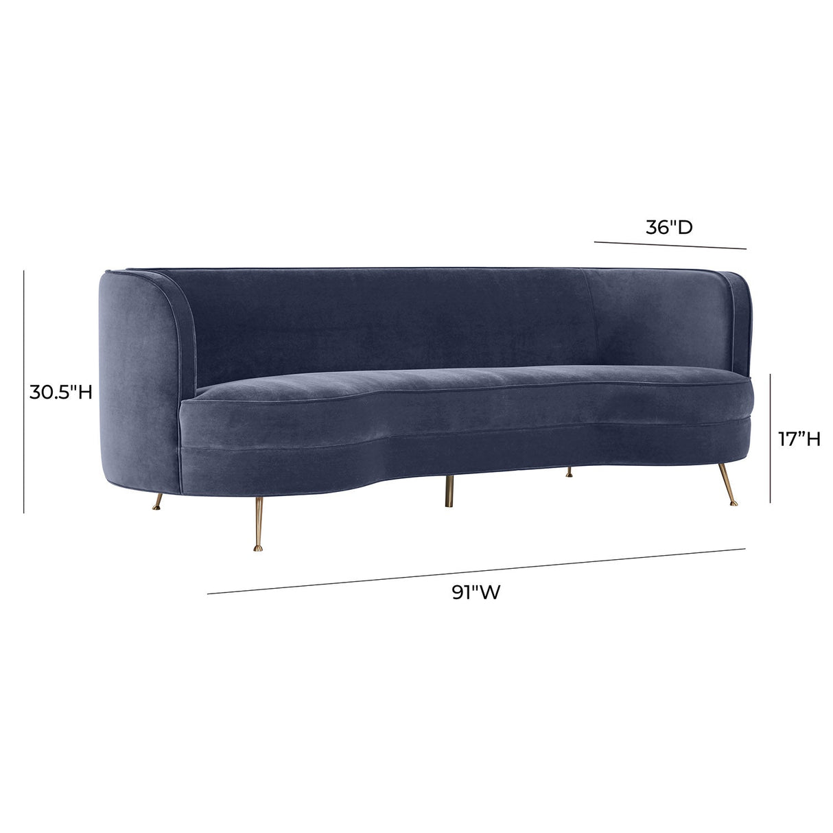 Tov Furniture Flare Velvet Sofa