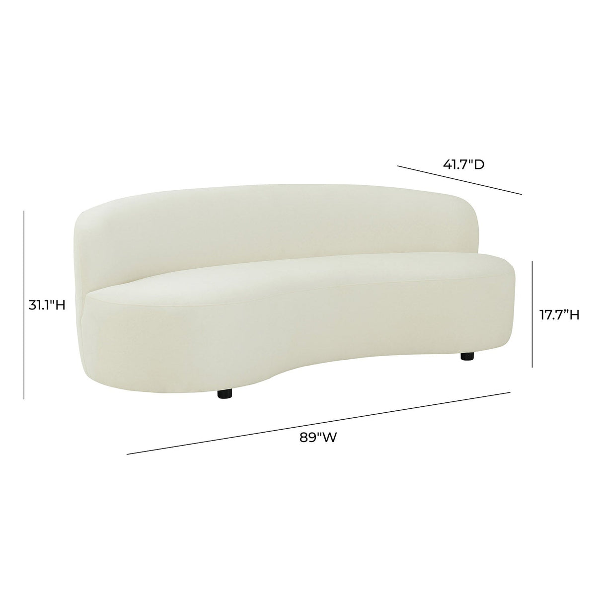 Tov Furniture Cannellini Velvet Sofa