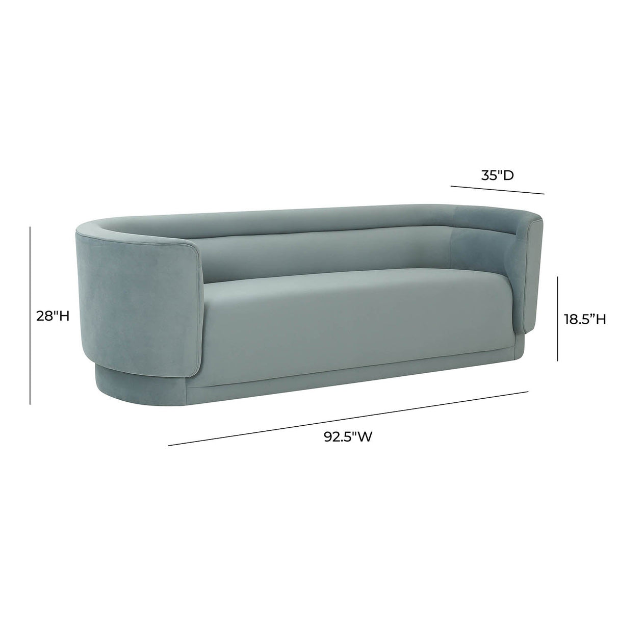 Tov Furniture Macie Sea Blue Velvet Sofa