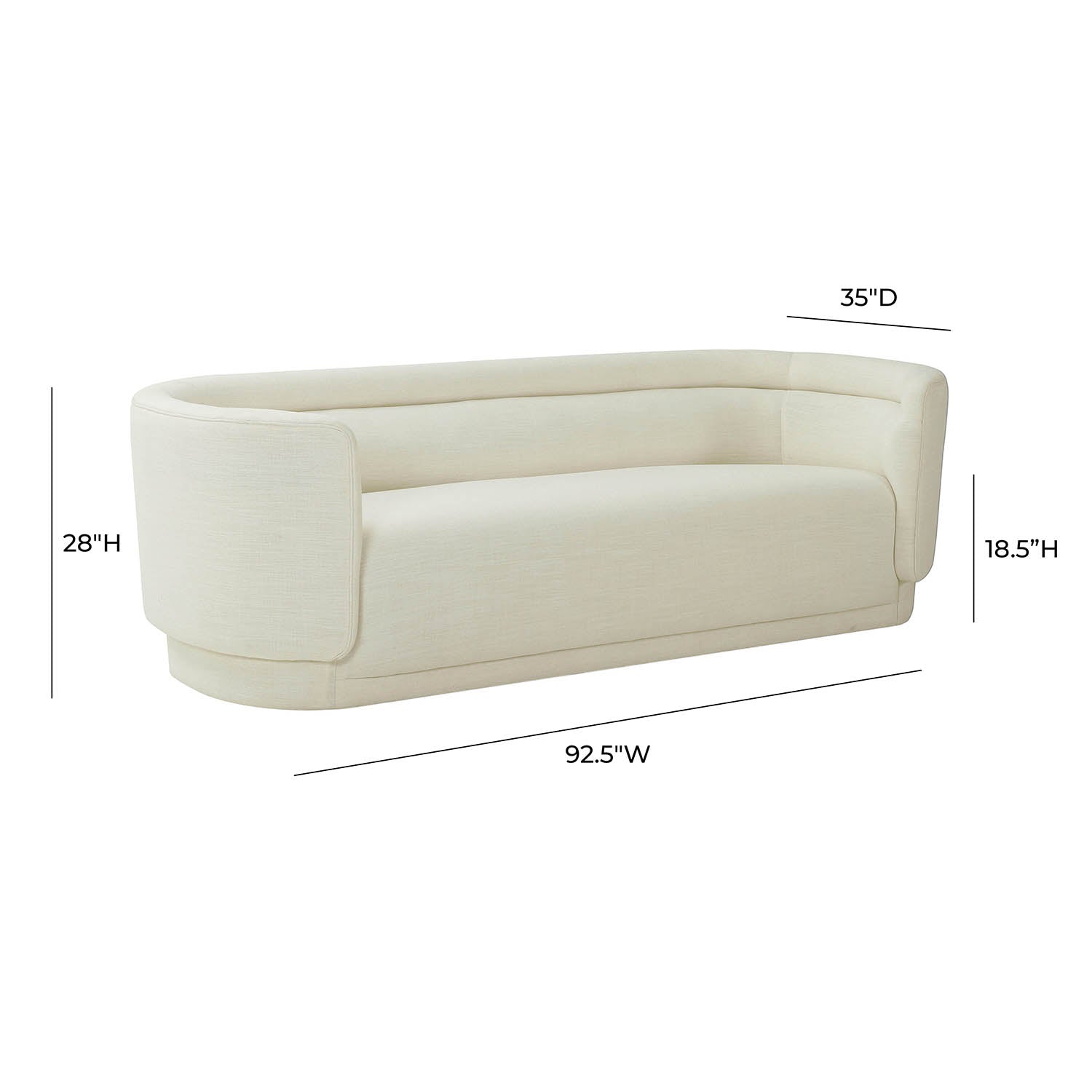 Tov Furniture Macie Cream Linen Sofa