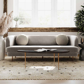 Sariah Alabaster Velvet Sofa | TOV