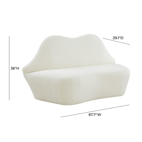 Tov Furniture Lips Velvet Settee