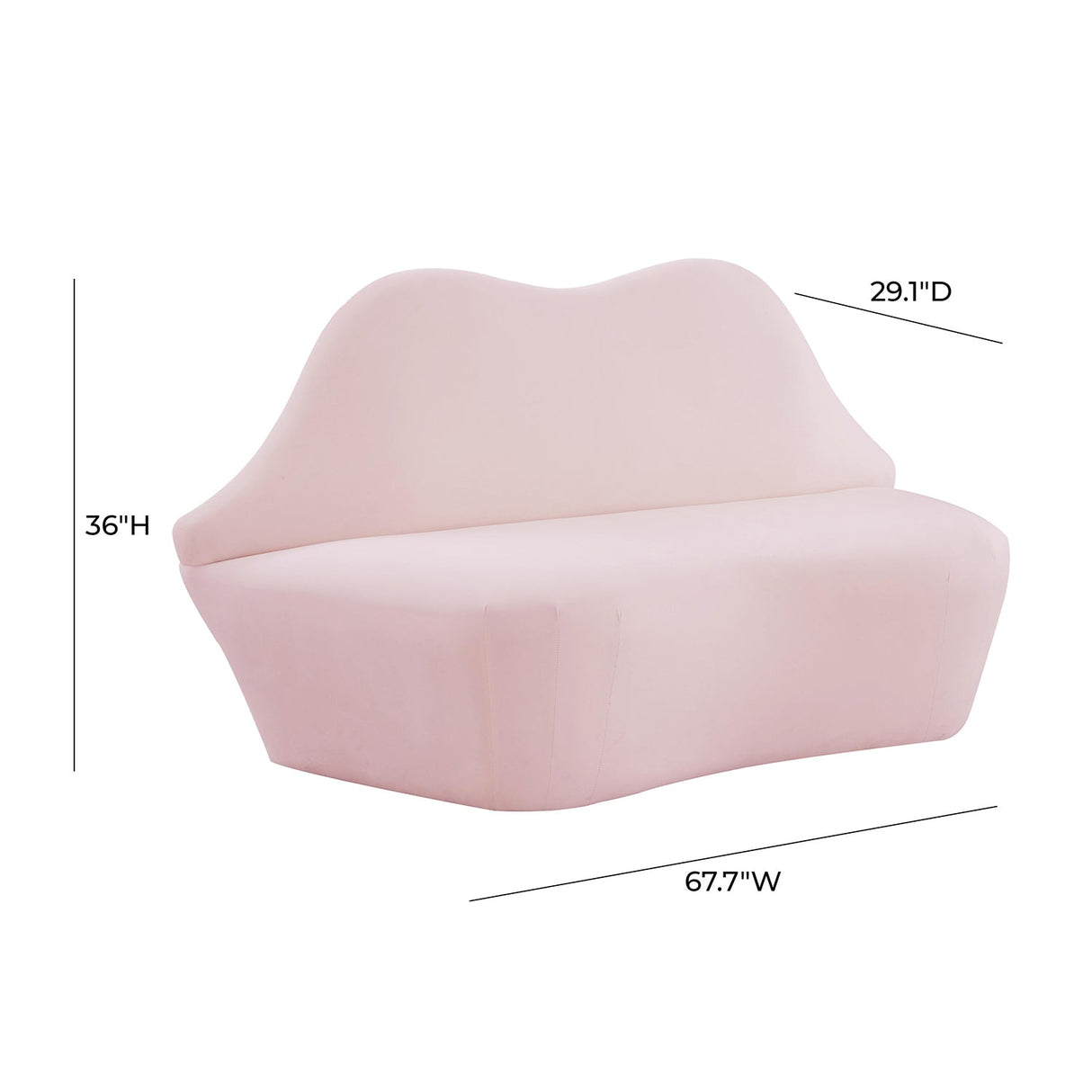 Tov Furniture Lips Velvet Settee