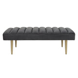 Tov Furniture Jax Gray Velvet Bench