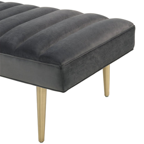 Tov Furniture Jax Gray Velvet Bench