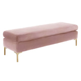 Delilah Textured Velvet Bench | TOV | Home Elegance USA