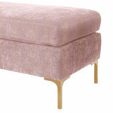 Delilah Textured Velvet Bench | TOV | Home Elegance USA