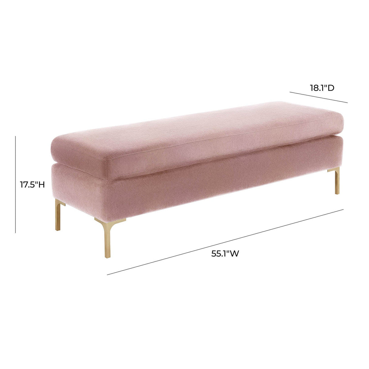 Delilah Textured Velvet Bench | TOV | Home Elegance USA