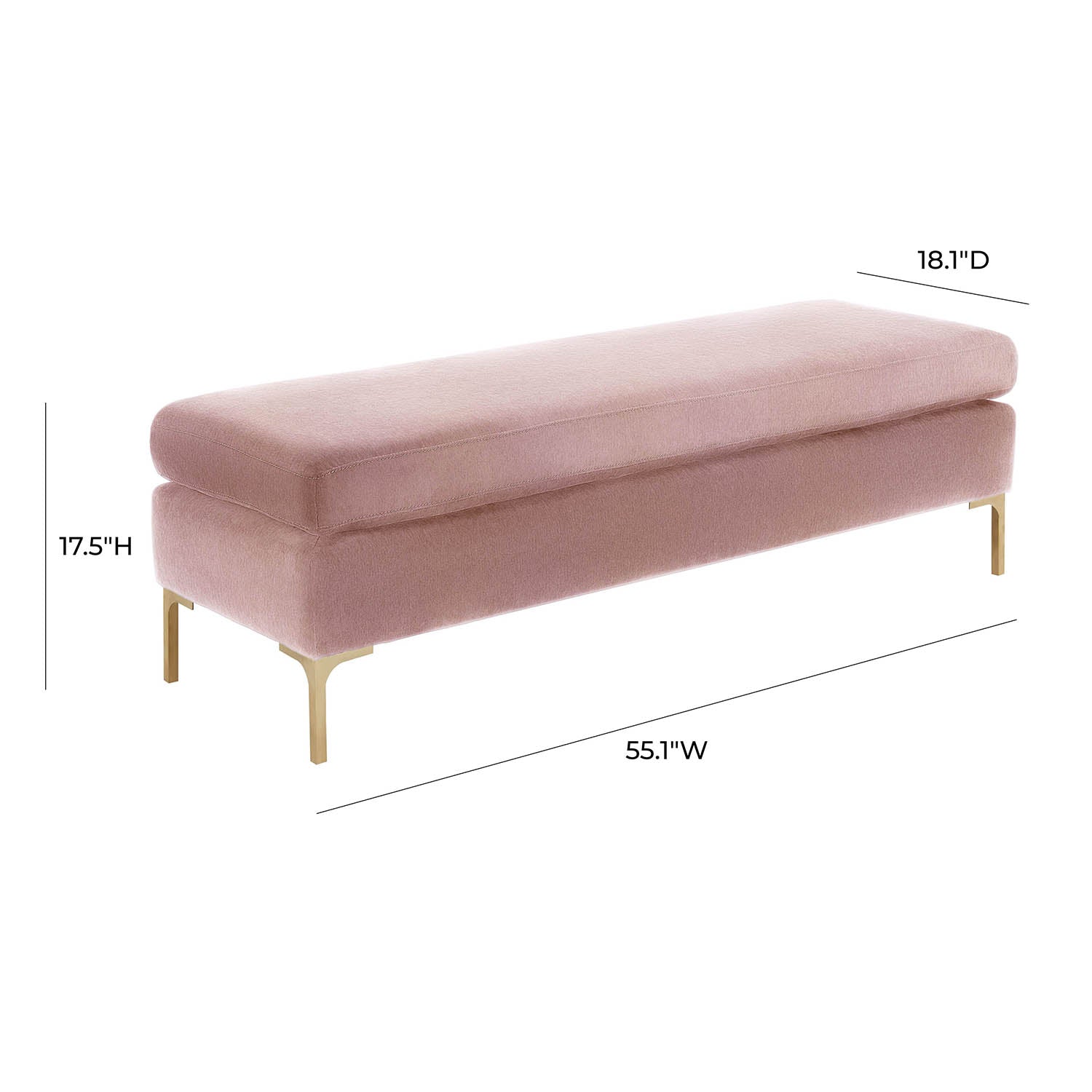 Tov Furniture Delilah Textured Velvet Bench