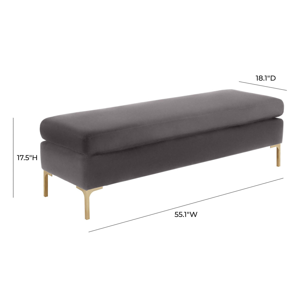 Delilah Textured Velvet Bench | TOV | Home Elegance USA