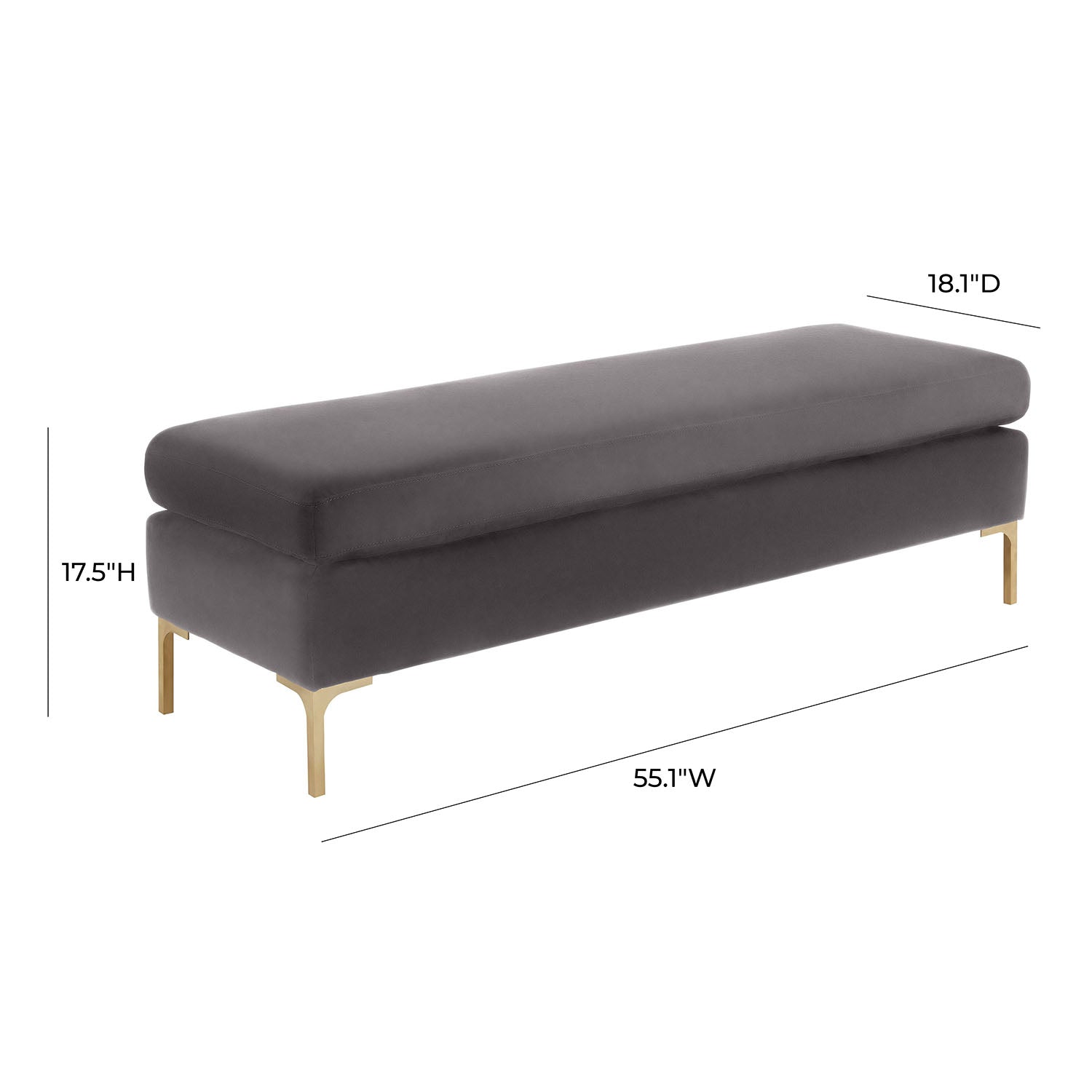 Tov Furniture Delilah Textured Velvet Bench