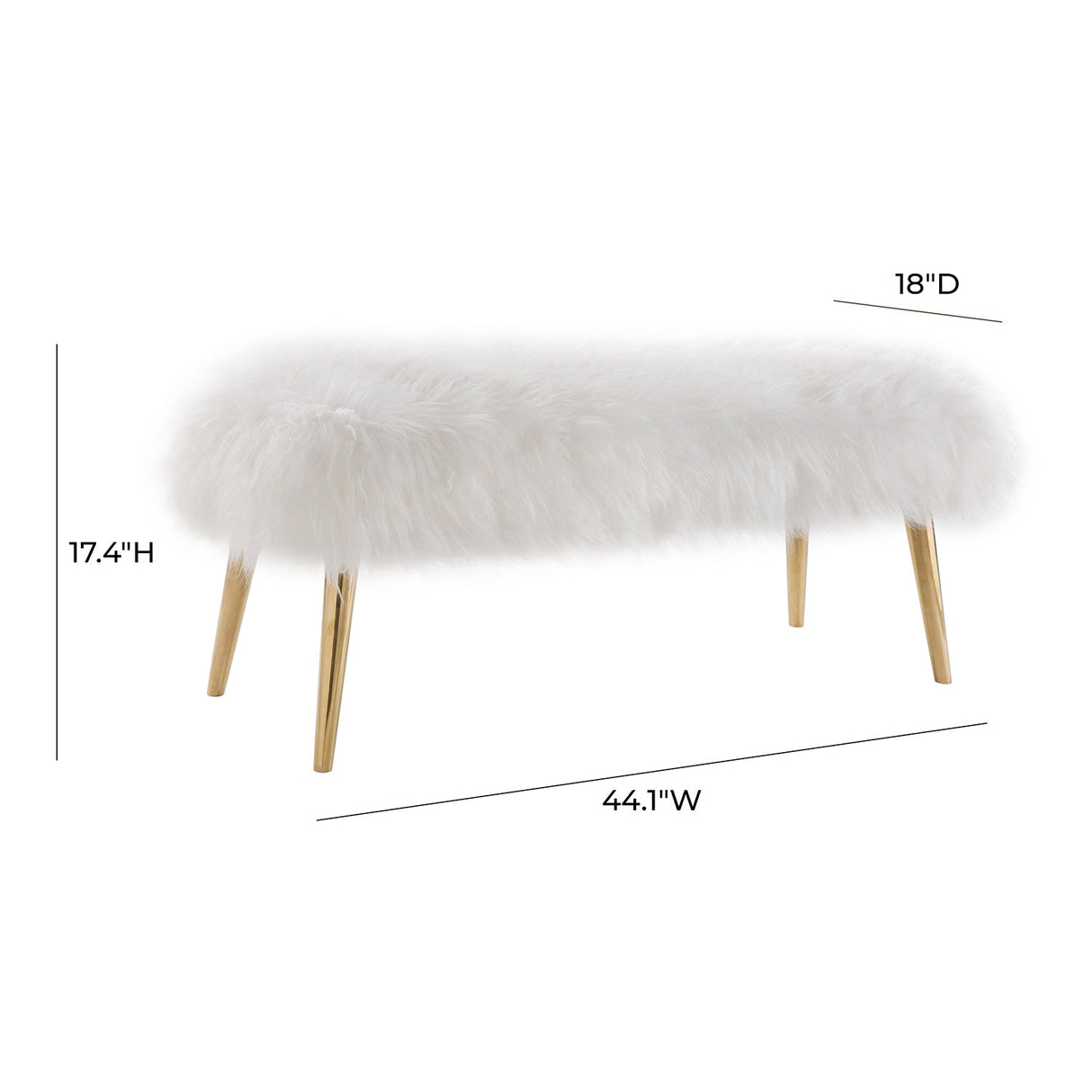 Tov Furniture Churra Sheepskin Bench