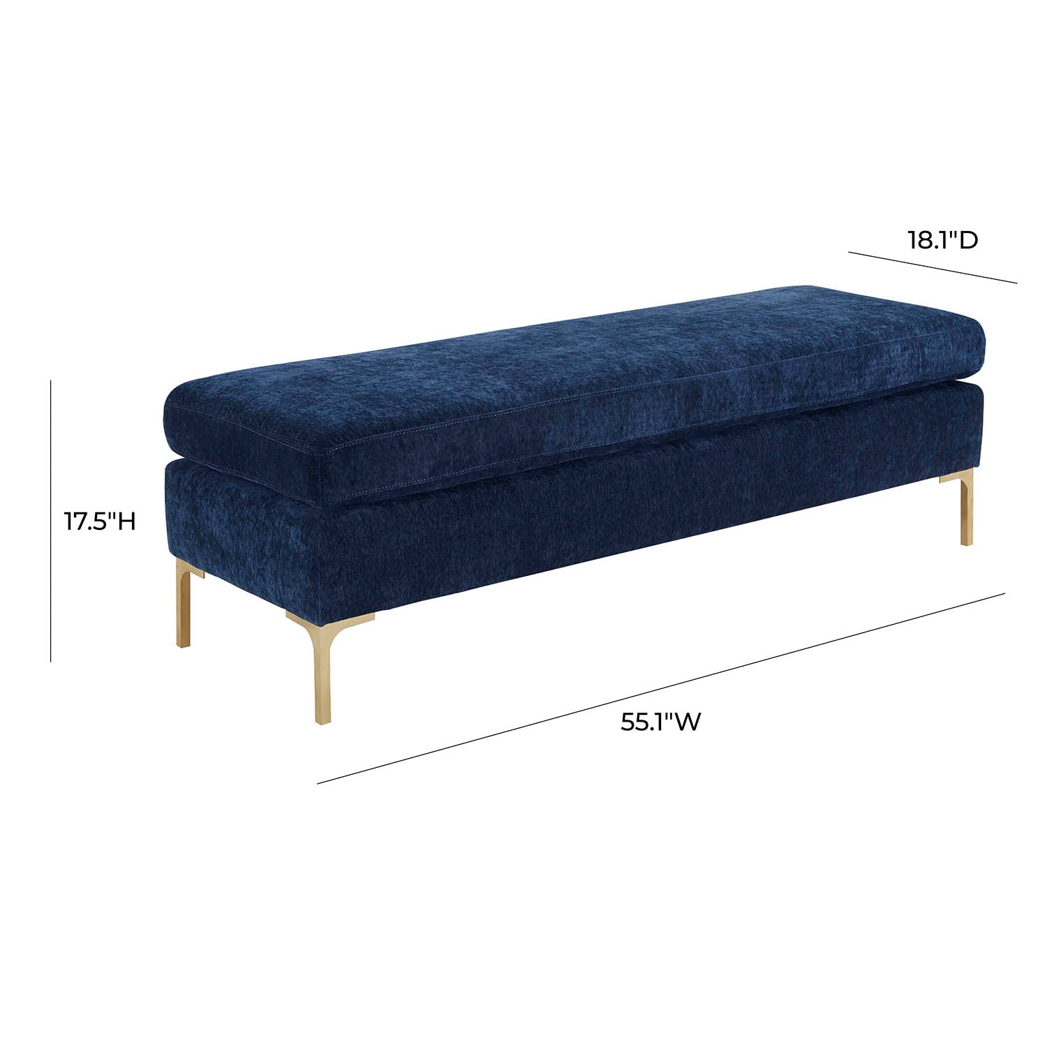 Tov Furniture Delilah Textured Velvet Bench