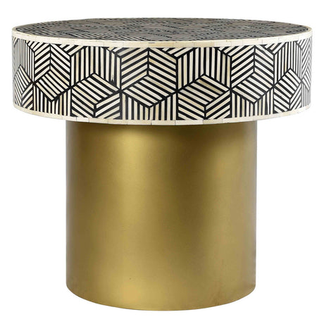 Bone Inlay Round Side Table | TOV