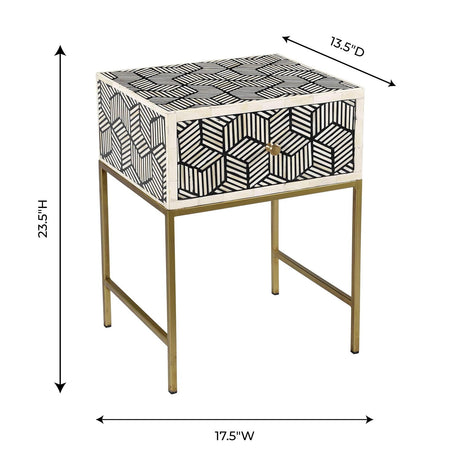 Tov Furniture Bone Inlay Side Table