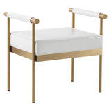 Diva White Vegan Leather Bench | TOV | Home Elegance USA