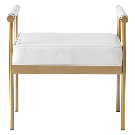 Tov Furniture Diva White Vegan Leather Bench