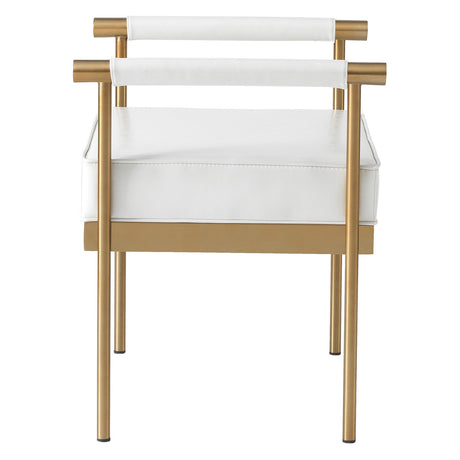 Tov Furniture Diva White Vegan Leather Bench