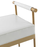 Tov Furniture Diva White Vegan Leather Bench