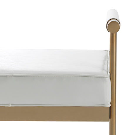 Tov Furniture Diva White Vegan Leather Bench