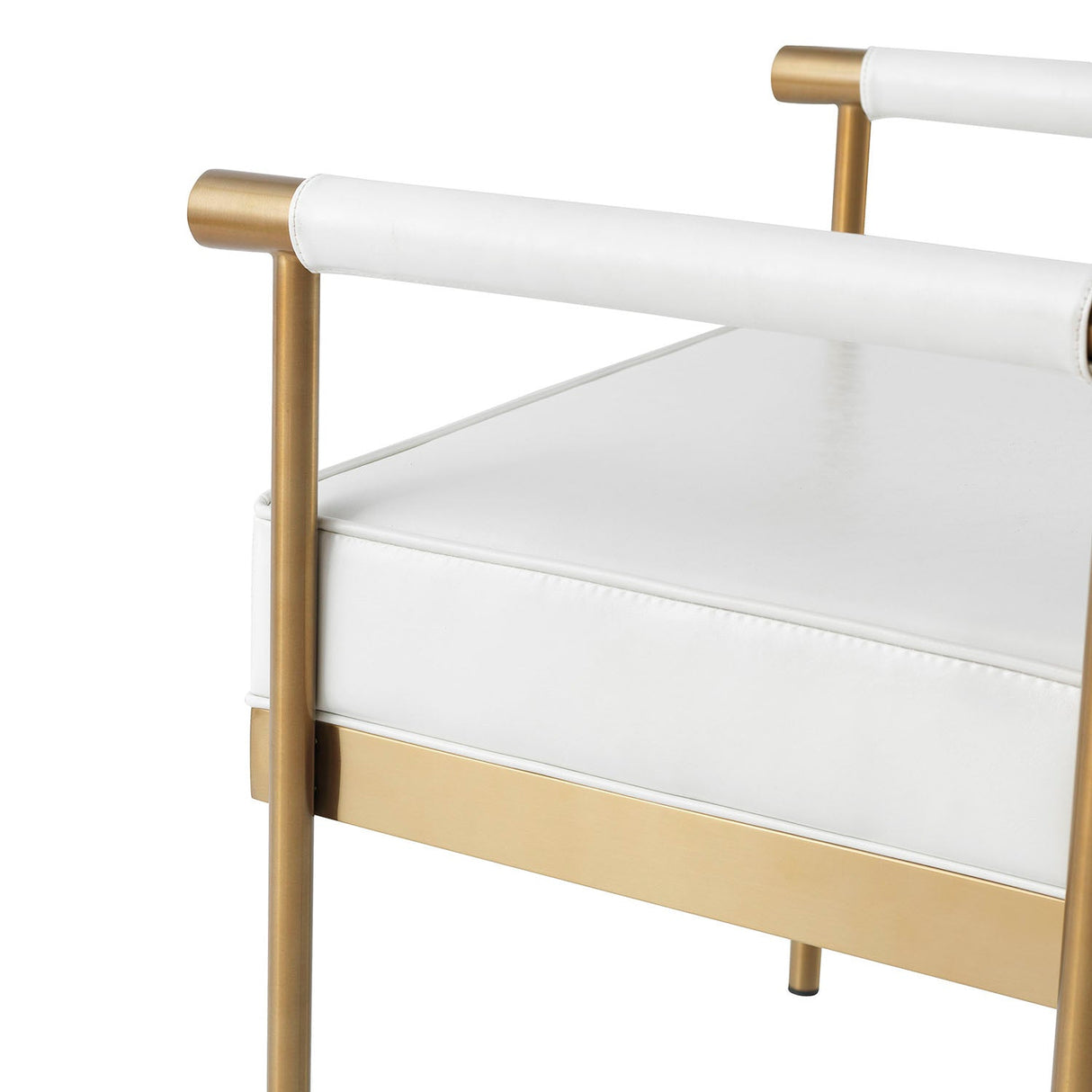 Tov Furniture Diva White Vegan Leather Bench