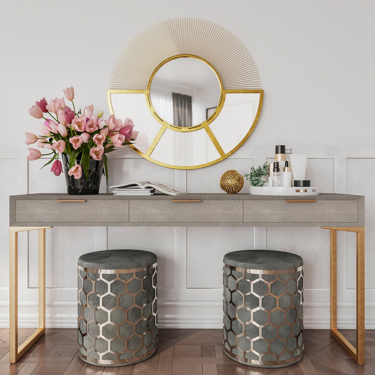 Tov Furniture Pesce Shagreen Console Table